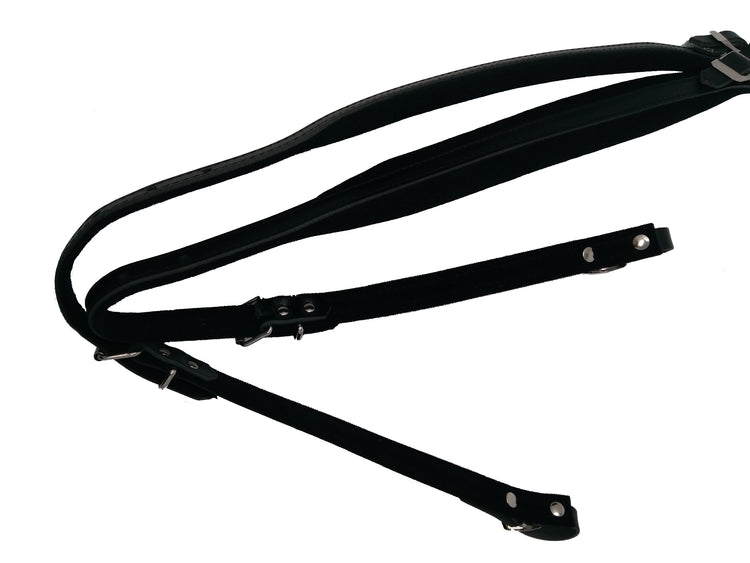 Pair of leather & velvet straps