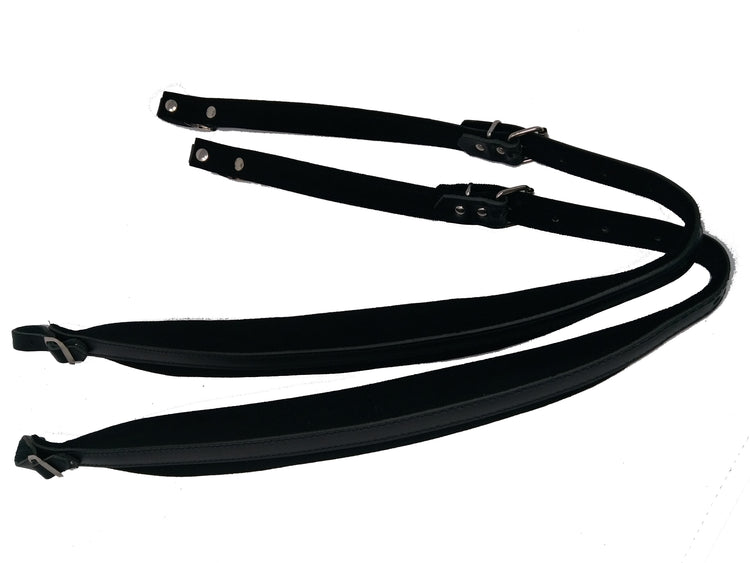 Pair of leather & velvet straps