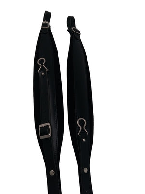 Pair of leather & velvet straps - accordion Accessories - Fonteneau Accordions - Fonteneau Accordions